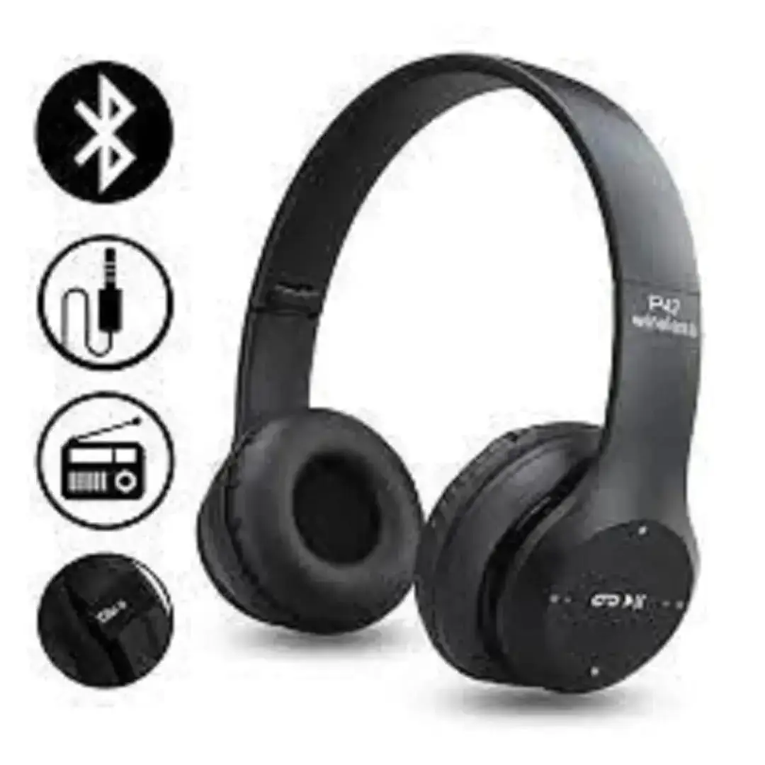 Black Headphone P47 FD Card Support