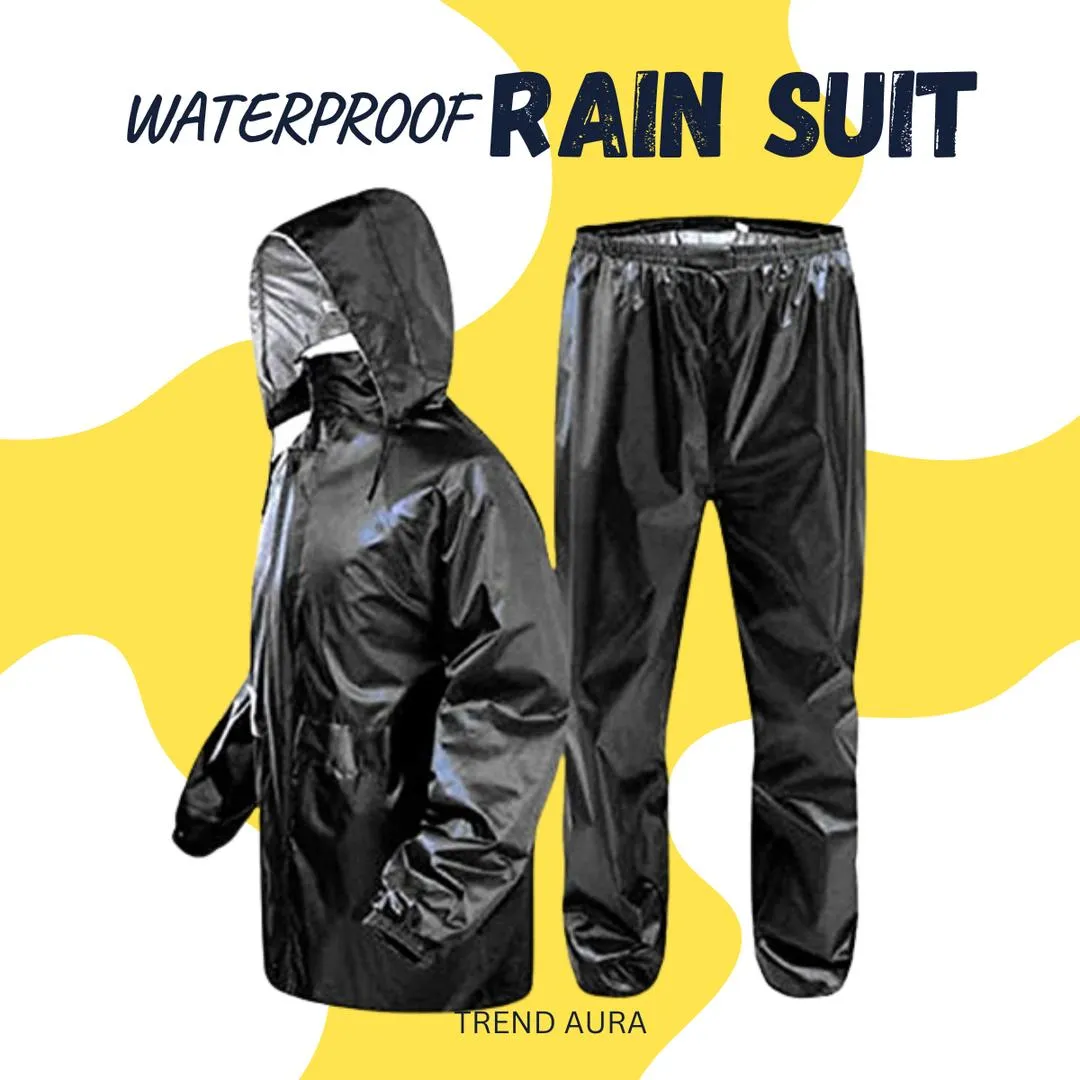Waterproof Men’s Rain Suit Black Full Body