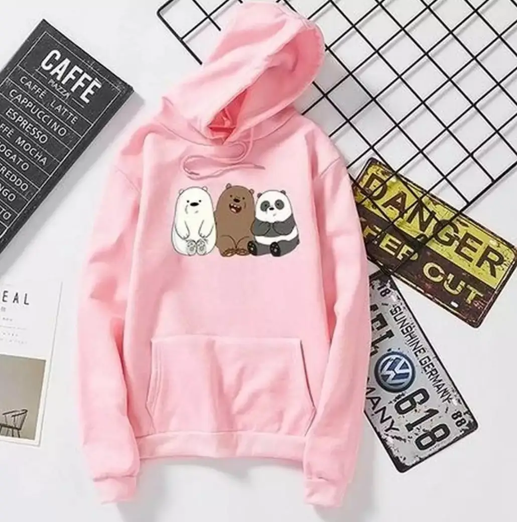 1 Pc Women’s Stitched Fleece Printed Pullover Hoodie