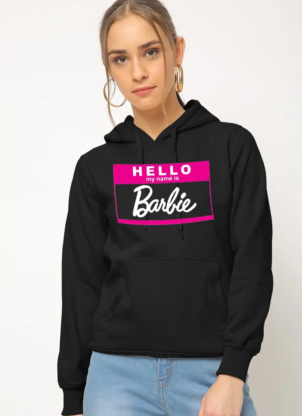 1 Pc Women’s Stitched Fleece Printed Pullover Hoodie